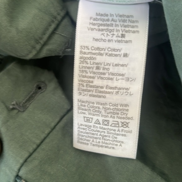 NWOT J.Crew Lizzie High-Rise Wide-Leg Pants 27 Petite Pale Spinach | Linen Blend - Picture 7 of 11